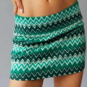 Urban Outfitters Green and Black Mini Skirt Medium (5409)